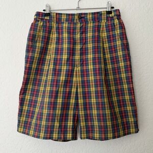 BOGNER Vintage Plaid Golf Shorts Women's Size 8 High Waisted Preppy Country Club